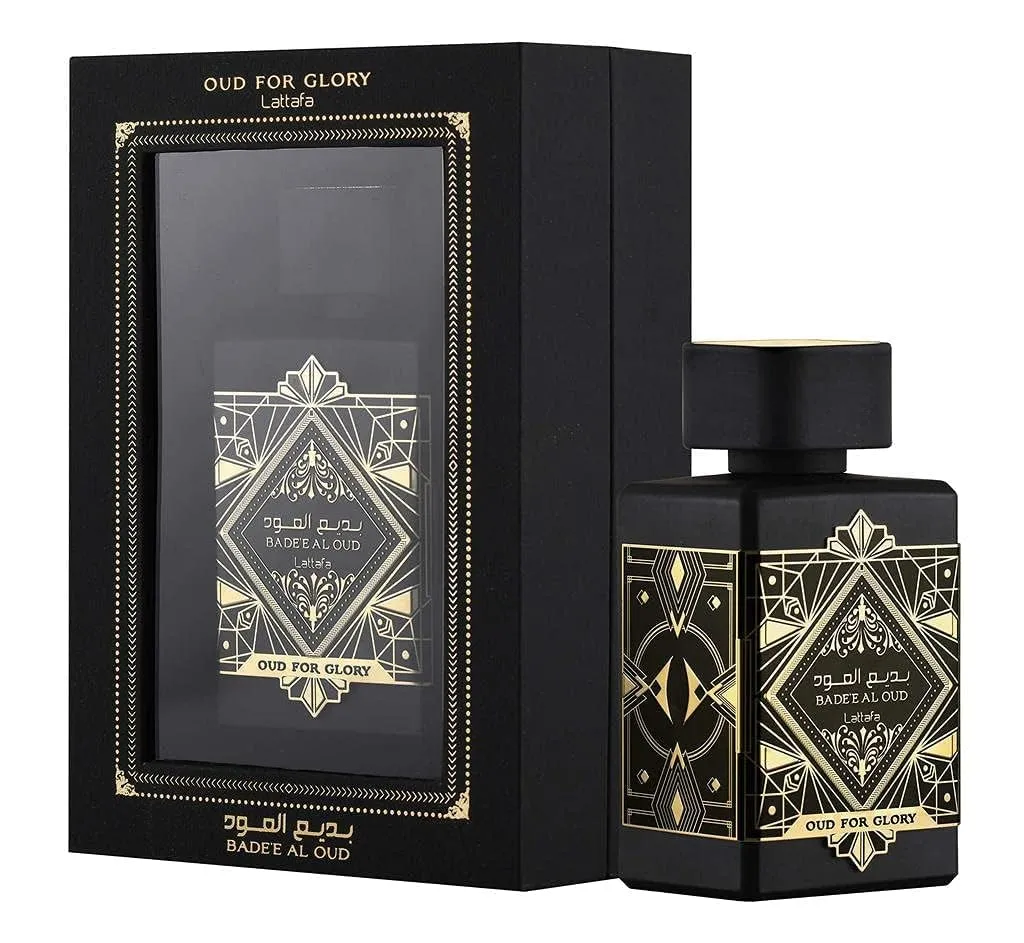 Bade'e Al Oud For Glory,Maahir Black & Ana Abiyedh Rogue EDP-100ml Bundle by Lattafa Perfumes