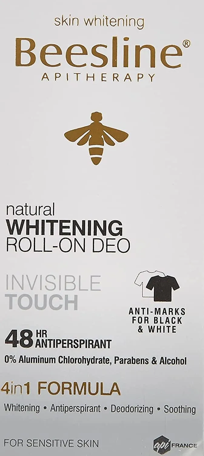 Beesline Whitening Roll On Deodorant For Unisex, Invisible Touch, 50 ml