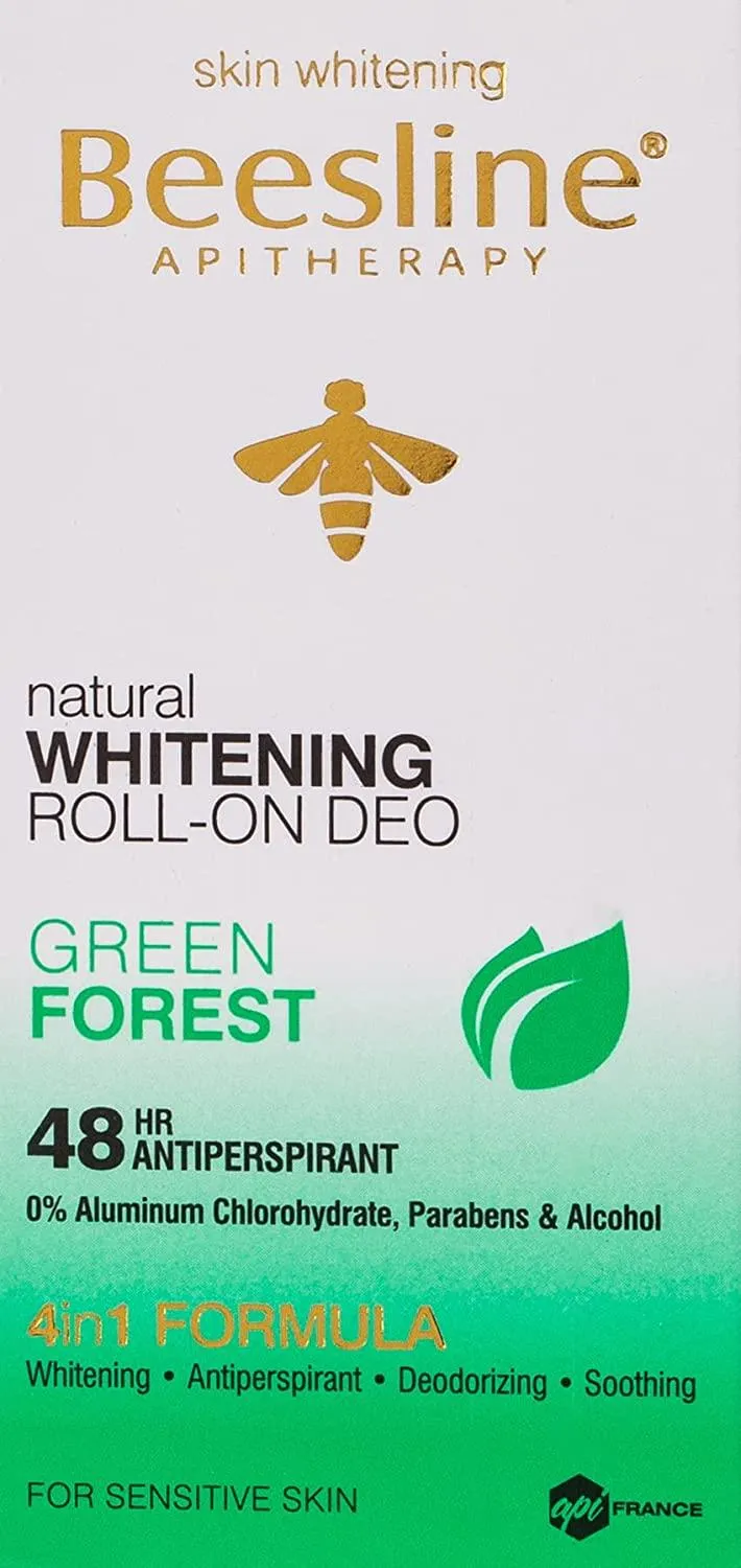 Beesline Whitening Roll-On Deodorant, Green Forest