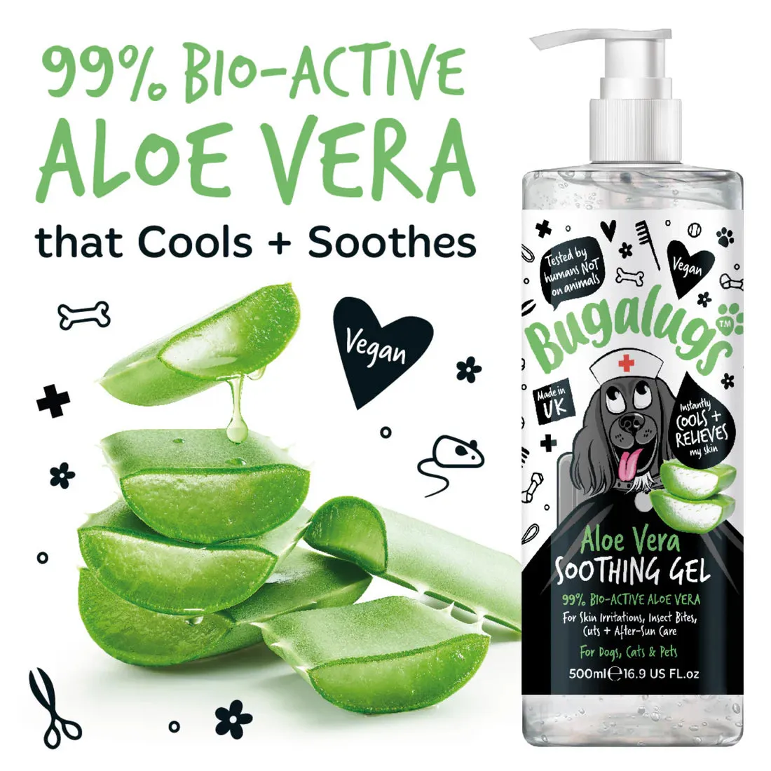 Bugalugs Aloe Vera Soothing Gel for Pets 250ml