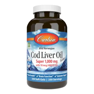 Carlson Super Cod Liver Oil 1,000mg 250 Softgels