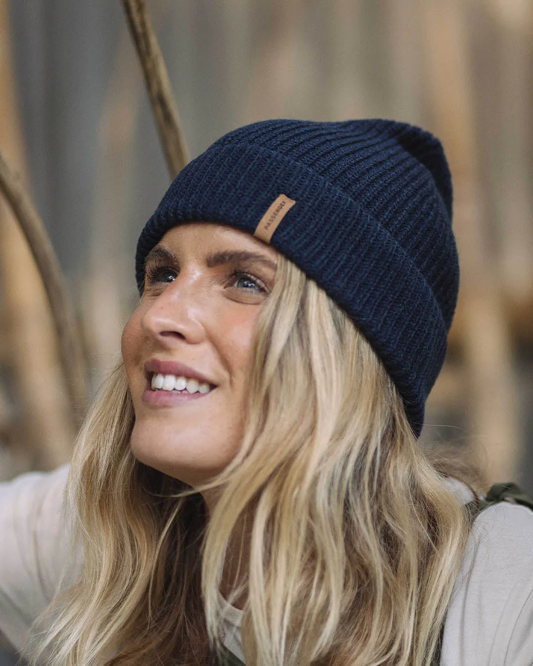 Compass Recycled Acrylic Beanie - Rich Navy