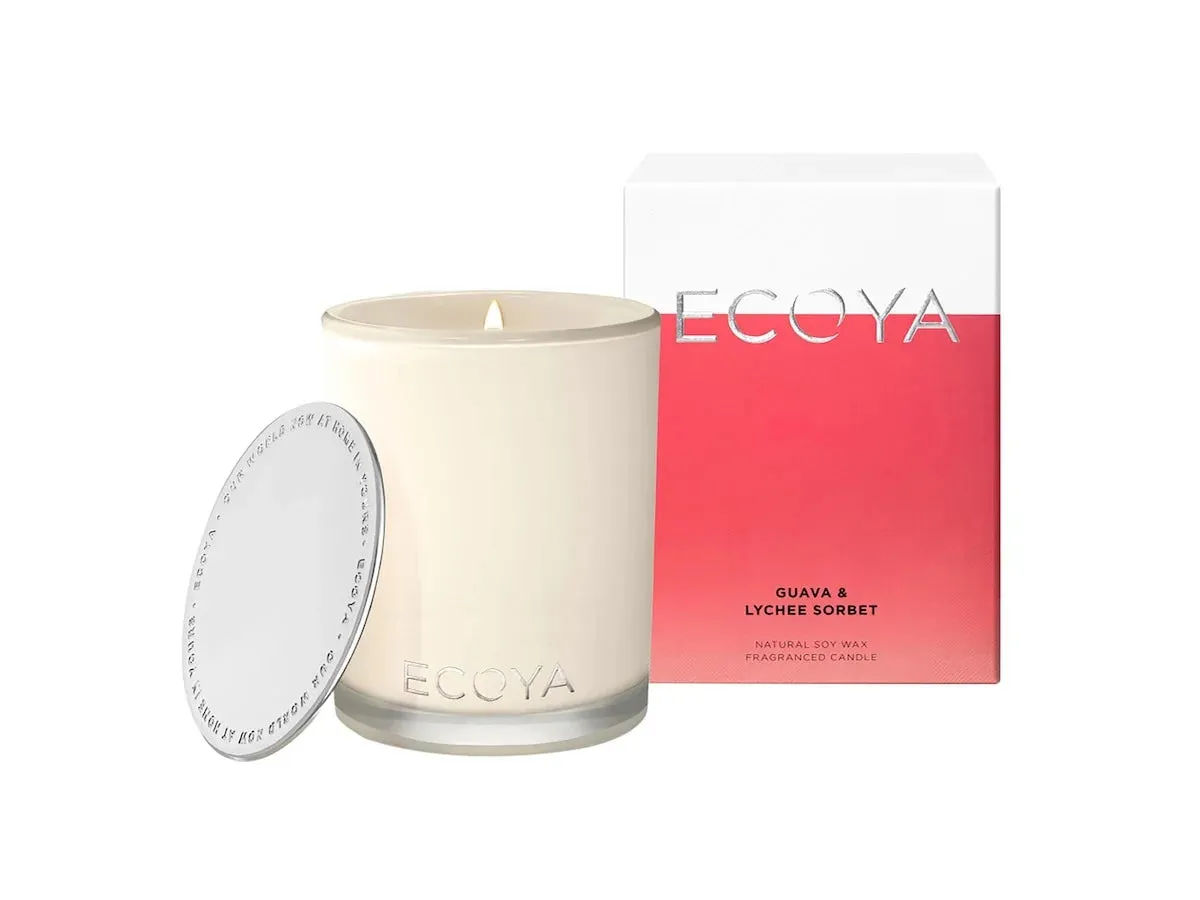 Ecoya Madison Jar Guava & Lychee Sorbet Candle 400g