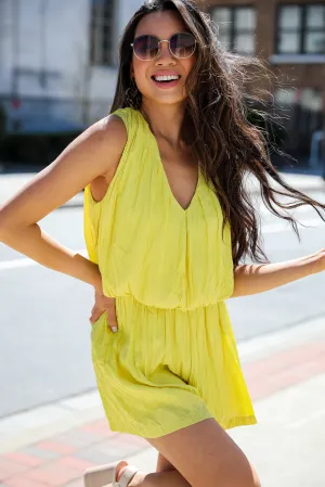 FINAL SALE - Sweetest Stance Yellow Romper