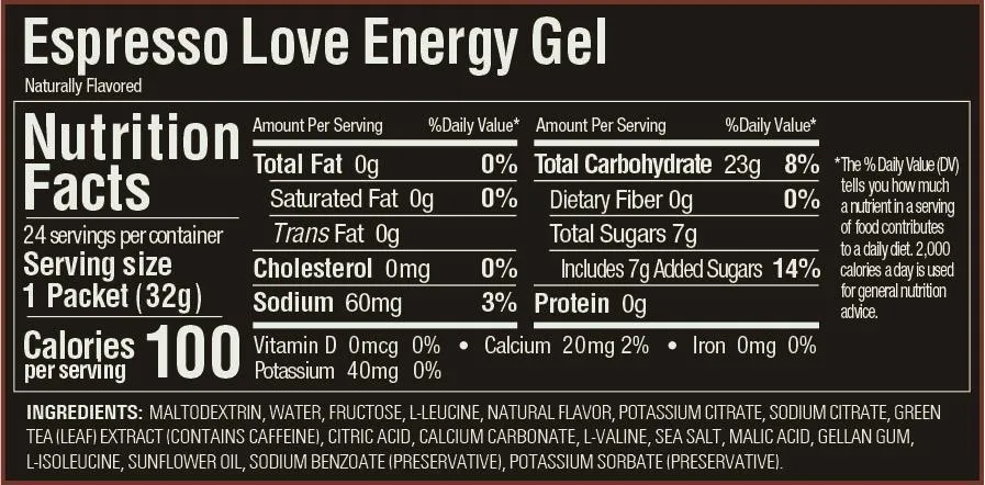 Gu Energy Gel- Espresso Love   Caffeine