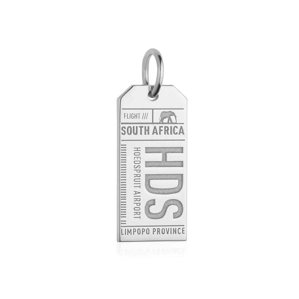 Hoedspruit South Africa HDS Luggage Tag Charm Silver