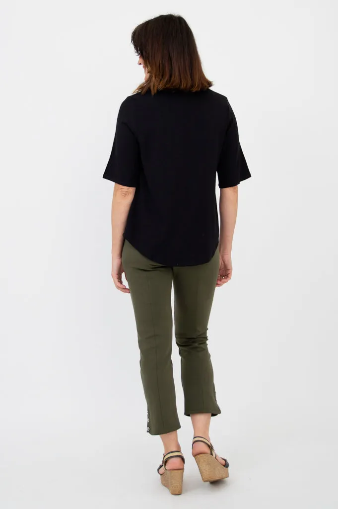 Liza Top, Black, Bamboo Linen