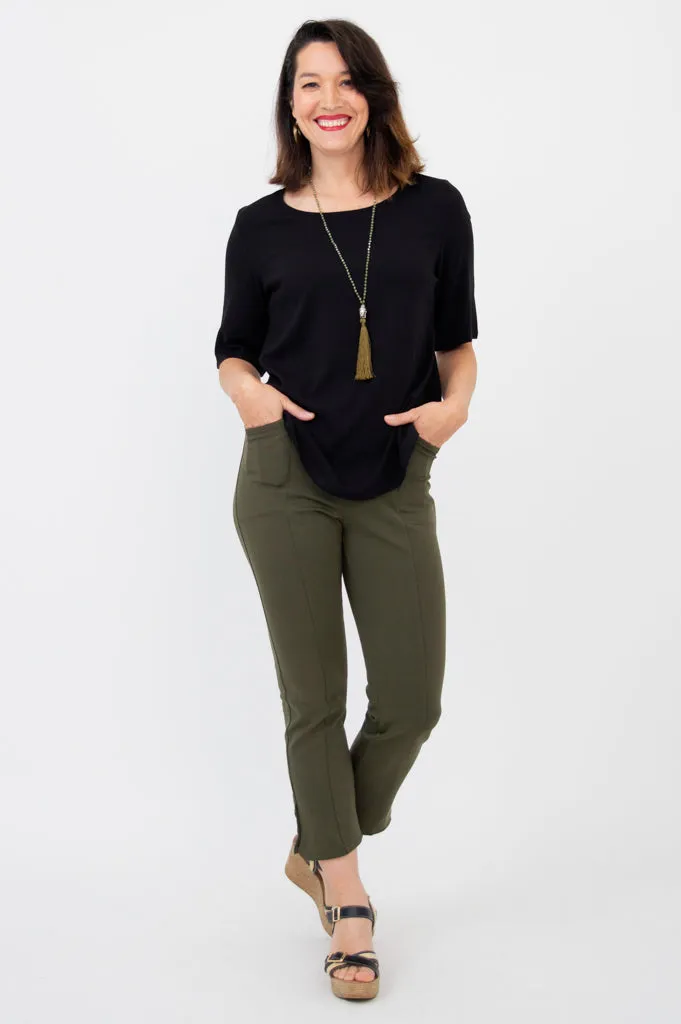 Liza Top, Black, Bamboo Linen