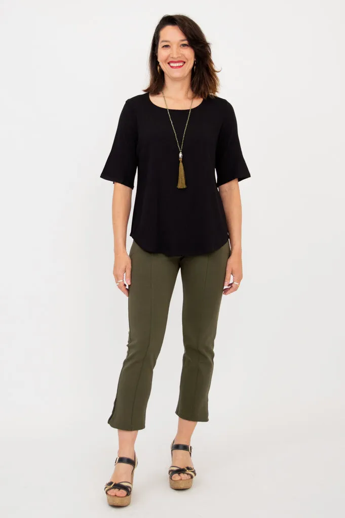 Liza Top, Black, Bamboo Linen