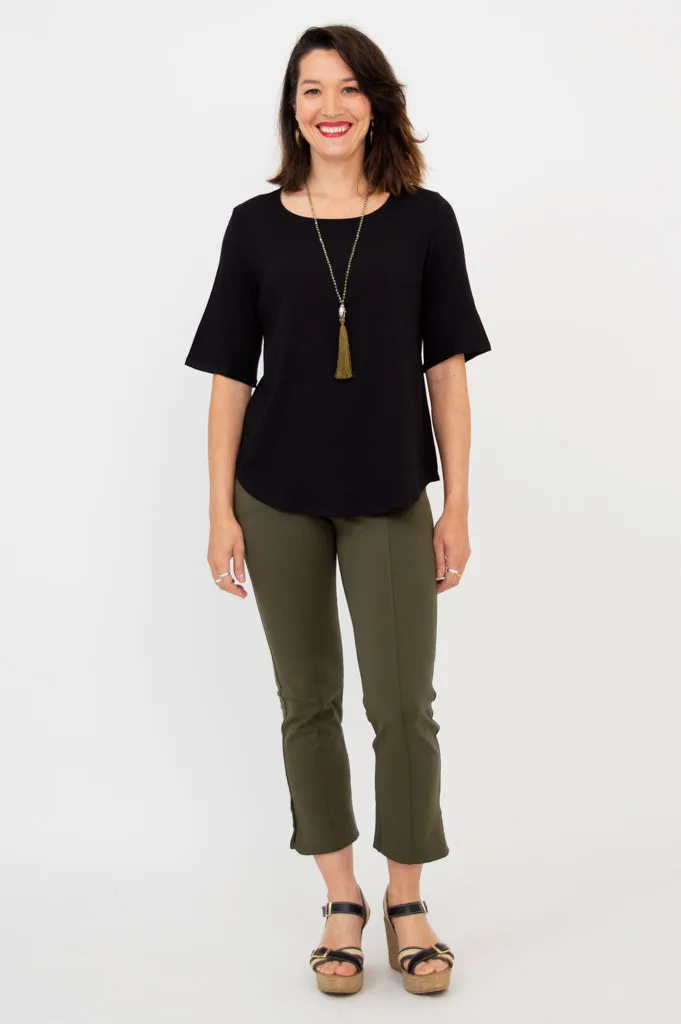 Liza Top, Black, Bamboo Linen