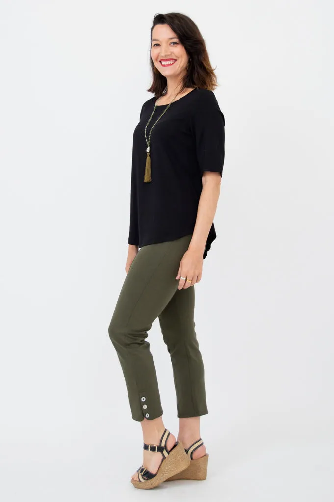 Liza Top, Black, Bamboo Linen