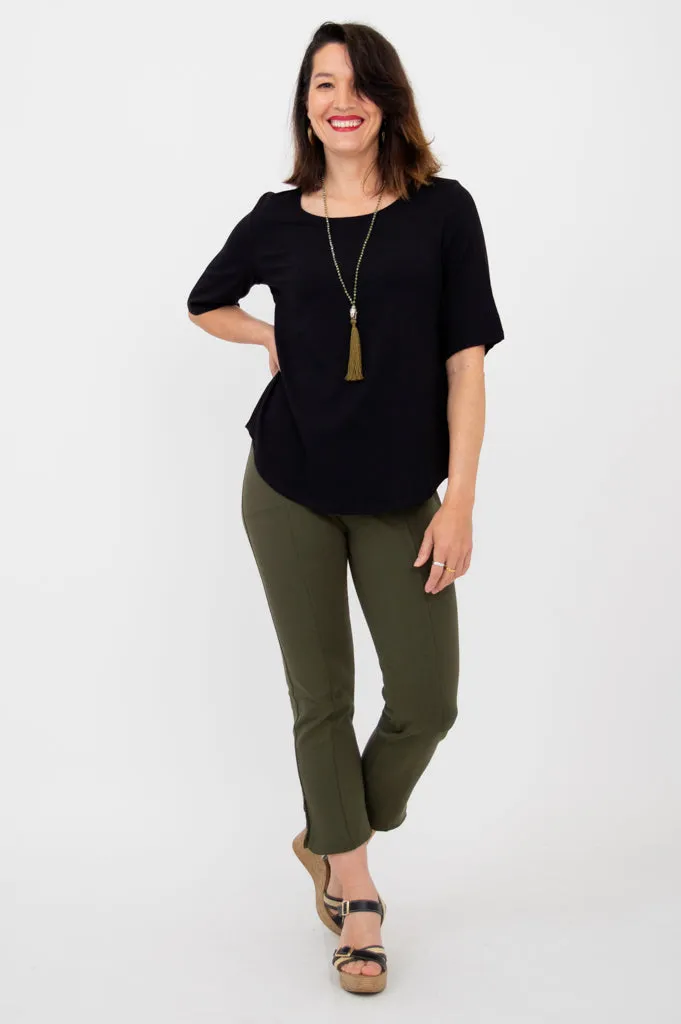 Liza Top, Black, Bamboo Linen