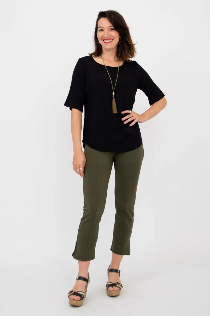 Liza Top, Black, Bamboo Linen