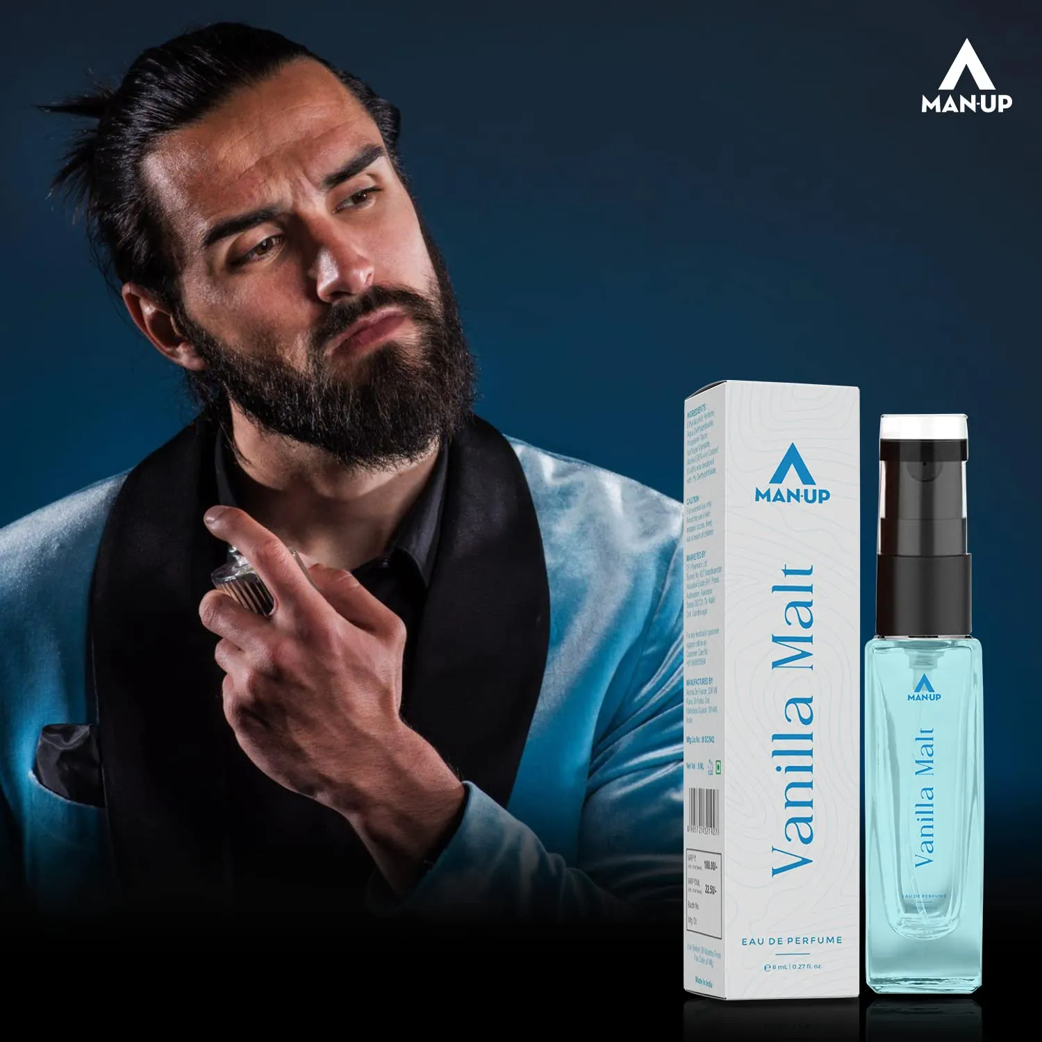 Man-Up Vanilla Malt Perfume For Men | Eau De Perfume | Premium Long Lasting Fresh, Refreshing & Energising Fragrance Perfume | Celebrating Every Special Occasion - 8ml