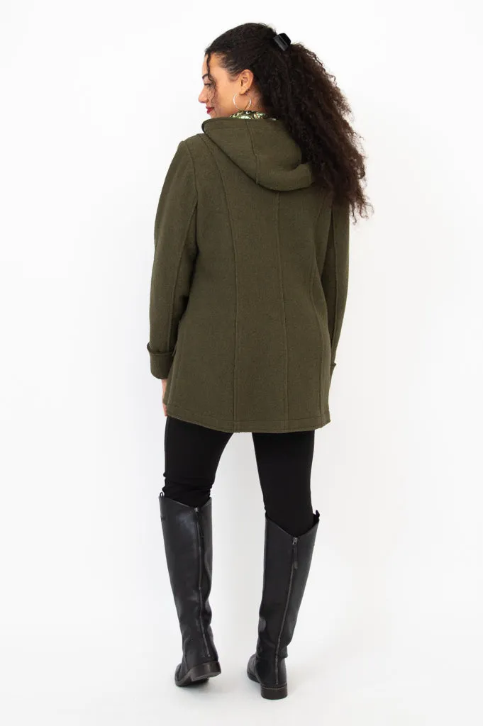 Maro Coat, Moss, Boiled Wool