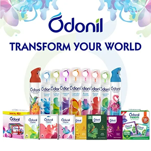 Odonil Room Air Freshener Spray - 440ml Combo (Pack of 2, 220ml each) | Jasmine Fresh & Ocean Breeze | Nature Inspired Fragrance for Home & Office | Long Lasting Fragrance