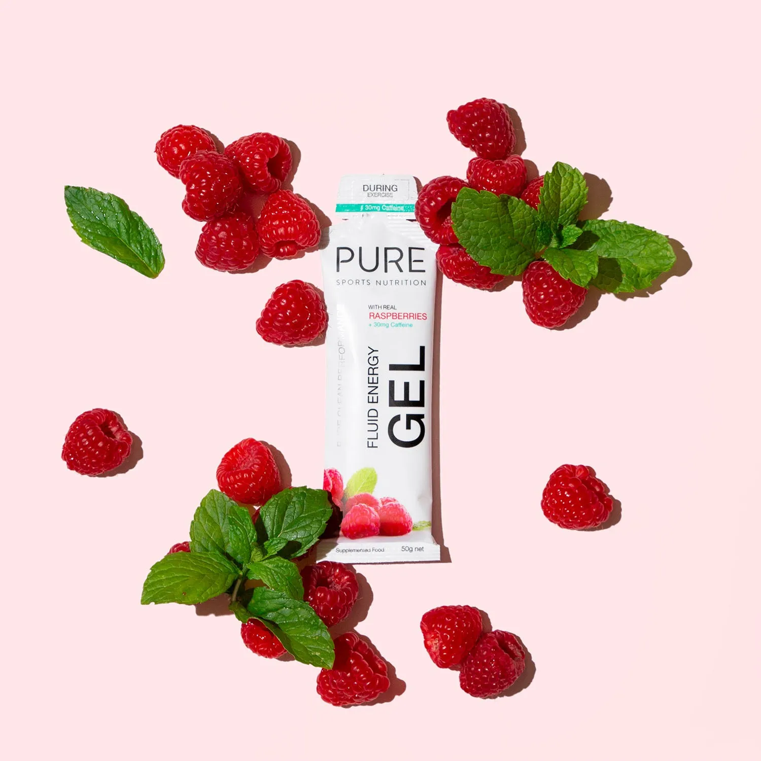 PURE Fluid Energy Gel - Raspberry   Caffeine