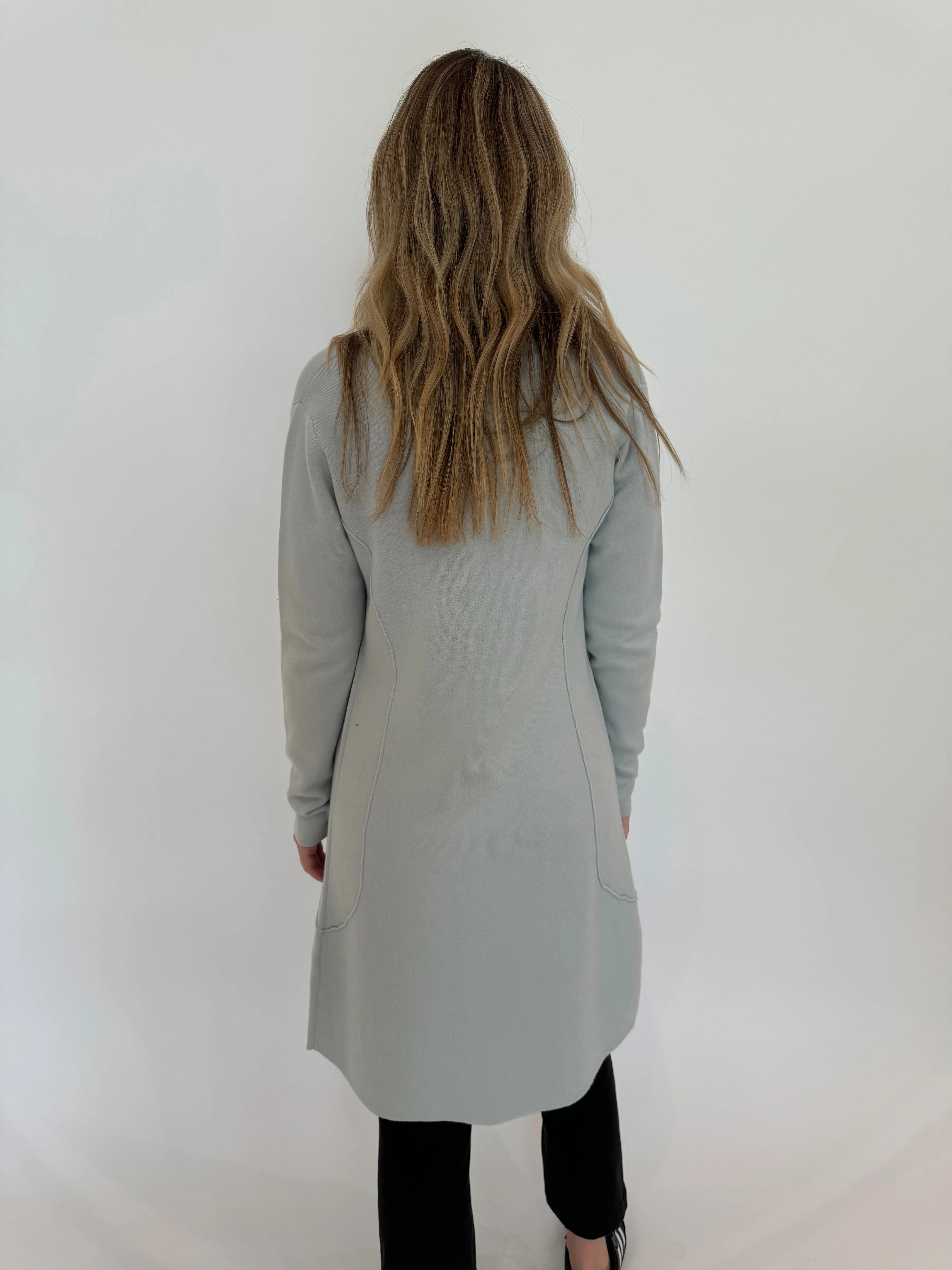 Willow Long Open Cardigan - Mist